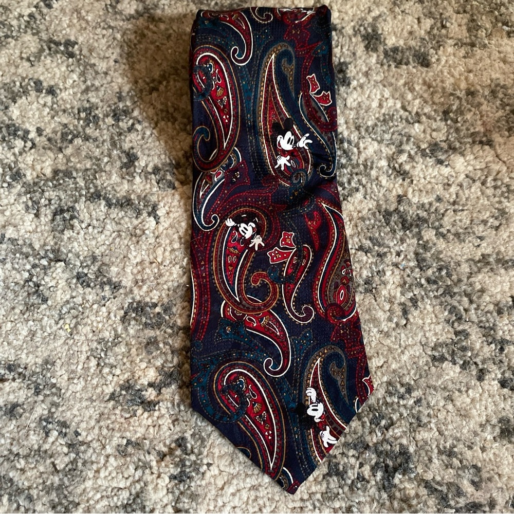 Vintage The Disney Store Mickey Mouse Necktie Paisley